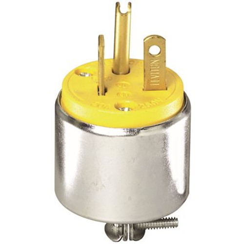 Leviton 20-Amp 250-Volt Commercial Grade Straight Blade Male Plug In Yellow