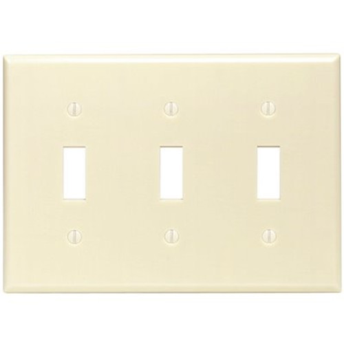 Leviton 3-Gang Toggle Wall Plate, Ivory