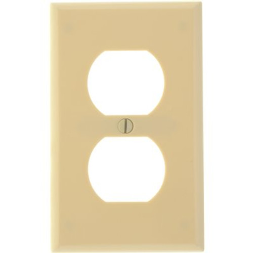 Leviton 1-Gang Duplex Outlet Wall Plate, Ivory