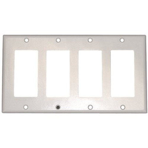 Leviton White 4-Gang Wall Plate (1-Pack)