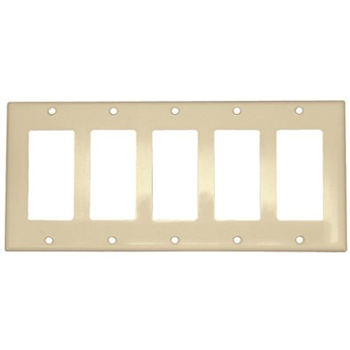 Leviton White 5-Gang Decorator/Rocker Wall Plate (1-Pack)