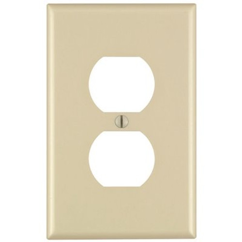 Leviton Ivory 1-Gang Duplex Outlet Wall Plate (1-Pack)