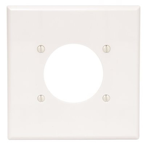 Leviton White 2-Gang Single Outlet Wall Plate (1-Pack)