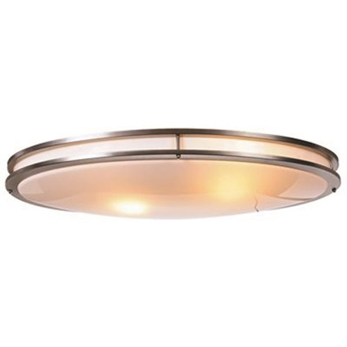 Monument 2-Light 32-Watt T9 Brushed Nickel Oval Flushmount