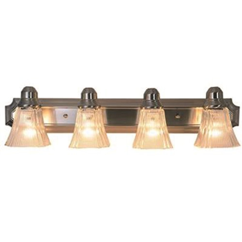 Monument 30 in. Decorative Vanity in Fixture Brushed Nickel Uses Four 60-Watt Incandescent Medium Base Lamps