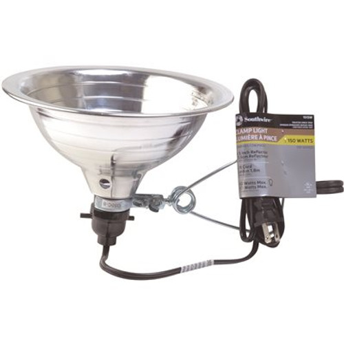 Woods 150-Watt 6 ft. 18/2 SPT-2 Incandescent Portable Clamp Work Light with 8.5 in. Reflector