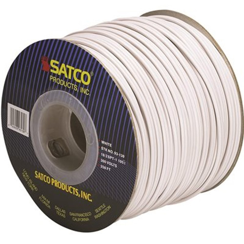 Satco 250 ft. 18/2 White Vinyl Lamp Zip Cord