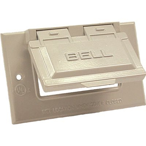 BELL N3R White 1-Gang Horizontal GFCI  Device Mount Wall Outlet Cover Plate for Outdoor Electrical Box