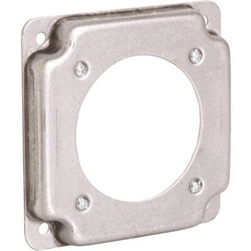 RACO 4 in. W Steel Metallic 1-Gang Exposed Work Square Cover for 2.625 in. dia. 30-60A Round Receptacle, 1-Pack