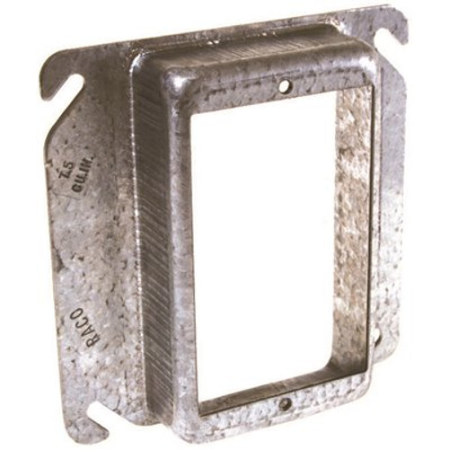 RACO 4 in. W Steel Gray 1-Gang 1 in. Raised Square Cover for 1 Device, 1-Pack