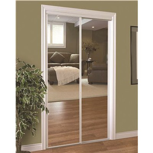 Home Decor Innovations 230 SERIES FRAMED MIRROR BYPASS DOOR, WHITE, 60X80 IN.