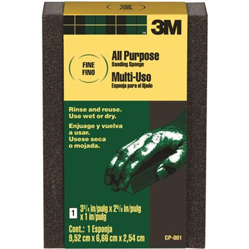 3M 2-5/8 in. x 3-3/4 in. Fine All-Purpose Sanding Sponge