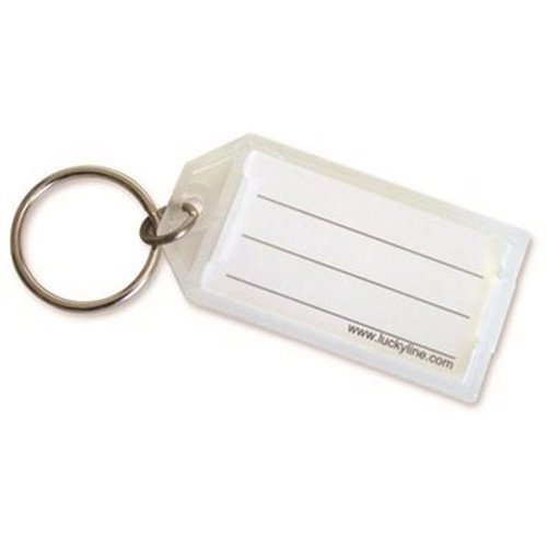 Lucky Line Products Plastic ID Tag with Clear Key Ring (10-Pack)