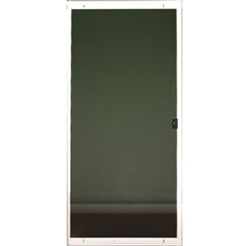 Standard Multi-Fit 48 in. x 80 in. Adjustable Reversible Grey Finished Painted Sliding Patio Screen Door Steel Frame