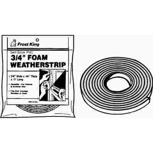 Frost King 3/4 in. x 3/16 in. 17 ft. Grey Vinyl Foam Weather-Seal Self-Stick Tape