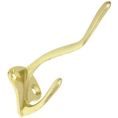 Anvil Mark Polished Brass Coat and Hat Hook