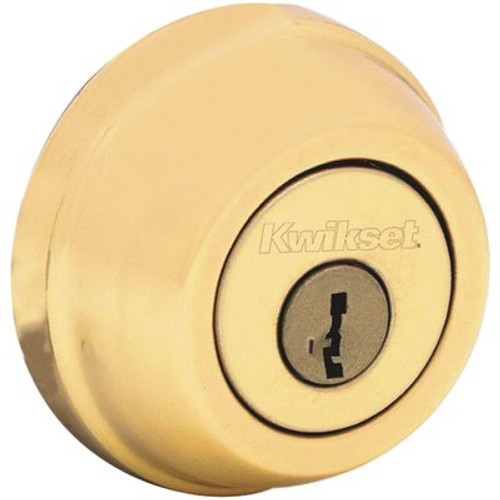 Kwikset 780 Series Polished Brass Single Cylinder Deadbolt Featuring SmartKey Security with Microban Antimicrobial Technology