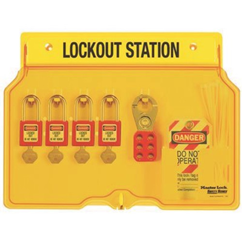 Master Lock Padlock Wall Station Hinged Cover 4-Lock