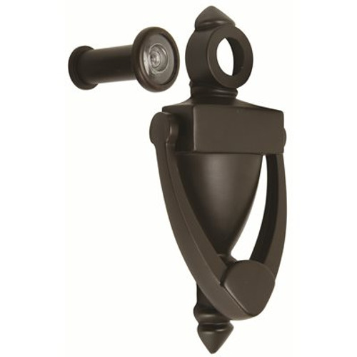 ULTRA HARDWARE 180-Degree Bronze Door Knocker ULTRA HARDWARE 180-Degree Bronze Door Knocker