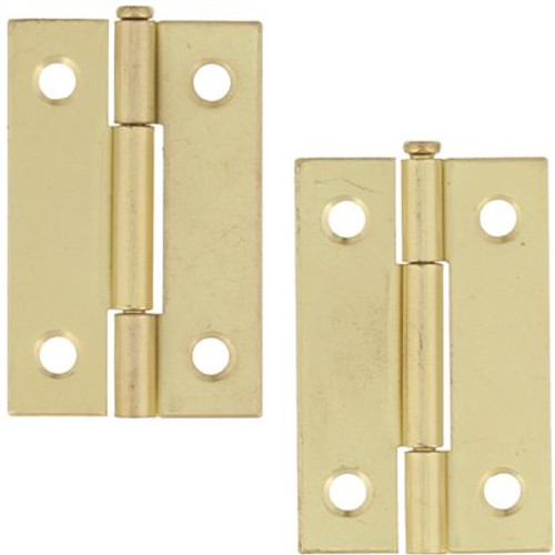 ULTRA HARDWARE 2-1/2 in. Brass Plated Square Butt Hinge (2-Pack)