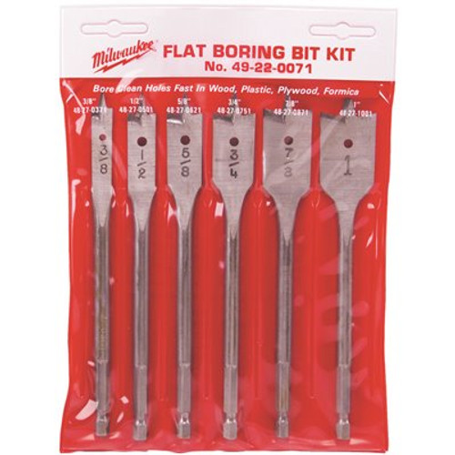 Milwaukee Spade Wood Boring Bit Set (6-Piece)