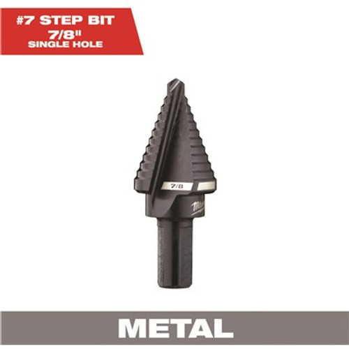 Milwaukee 7/8 in. #7 Black Oxide Step Drill Bit (1-Step)