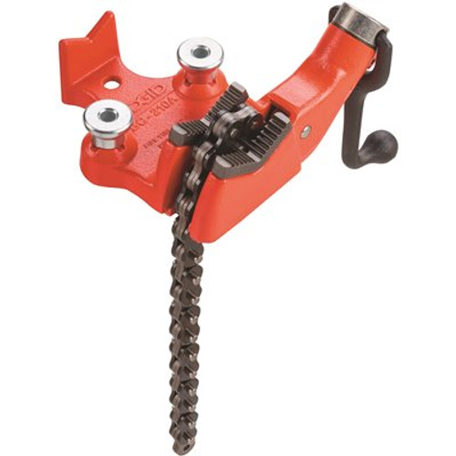 RIDGID 1/8 in. to 2-1/2 in. Pipe Capacity, Top-Screw Bench Chain Vise Model BC210A (Includes Pipe Rest & Bender)