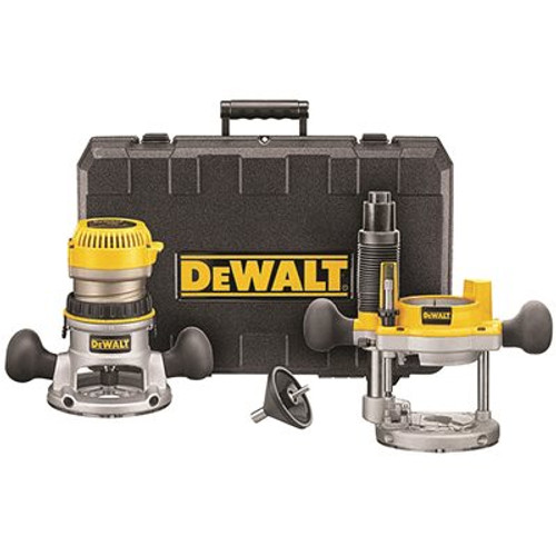 DEWALT 11 Amp Corded 1-3/4 Horsepower Fixed Base / Plunge Router Combo Kit