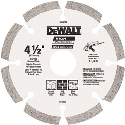 DEWALT 4-1/2 in. HP Segmented Diamond Blade