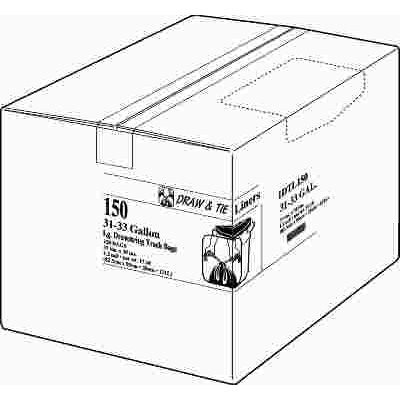 Fits 1.2 mil 33 Gal. 33.5 in. x 38 in. Black Drawstring Can Liner (25 per Roll, 6 Rolls per Case)