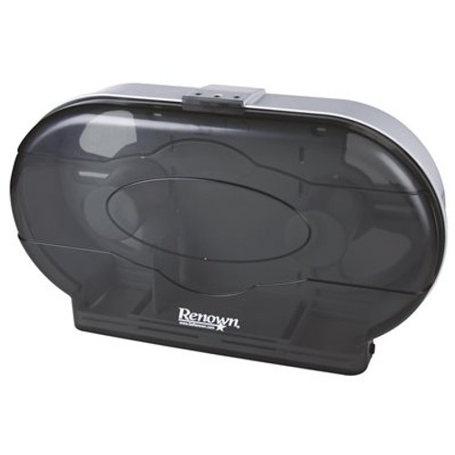 Renown Jr Jumbo Black Twin Toilet Paper Dispenser