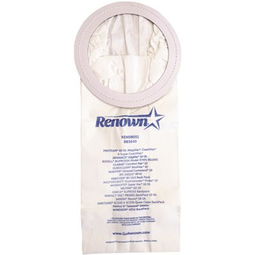 Renown Vacuum Bag for ProTeam Mega Vac Equivalent to OEM# 100331 (10-Bags/Pack)