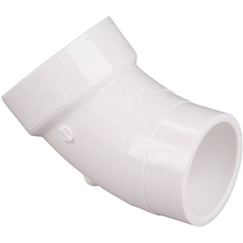 NIBCO 6 in. PVC DWV 45-Degree Hub x Spigot Street Elbow NIBCO 6 in. PVC DWV 45-Degree Hub x Spigot Street Elbow