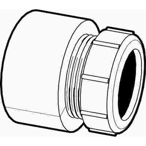 NIBCO 1-1/2 in. x 1-1/4 in. PVC DWV Hub x Slip-Joint Trap Adapter Fitting