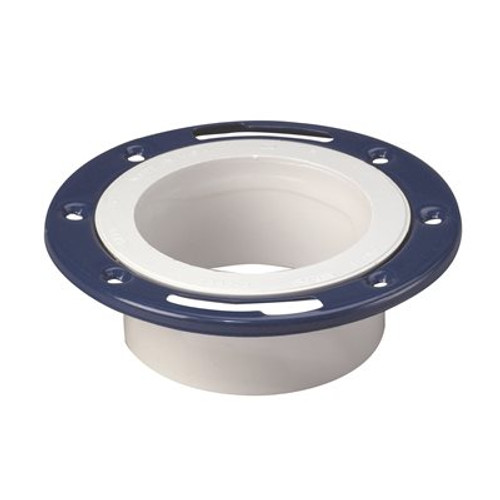 Water-Tite Flush-Tite Plastic Closet Flange for 3 in. or 4 in. PVC Pipe with Metal Ring