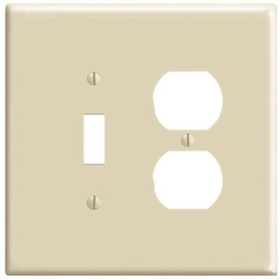 Leviton Ivory 2-Gang 1-Toggle/1-Duplex Wall Plate (1-Pack)
