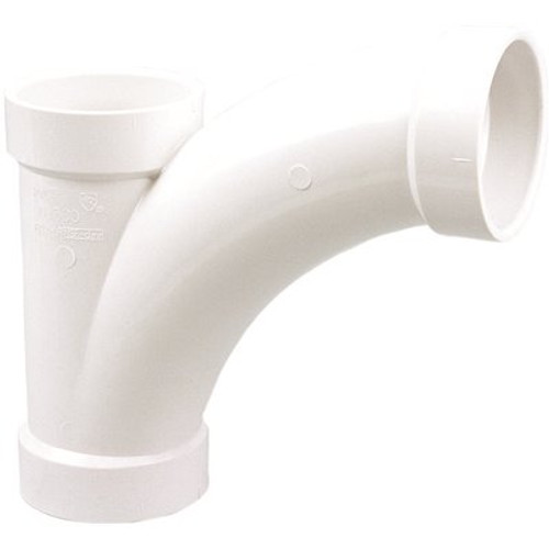 NIBCO 4 in. PVC DWV All Hub Long-Radius Sanitary Tee Fitting