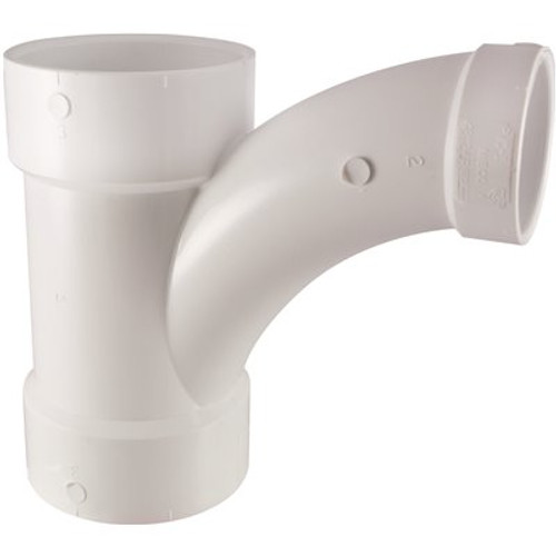 NIBCO 3 in. x 3 in. x 2 in. PVC DWV All-Hub Long Radius Combination Tee-Wye Fitting NIBCO 3 in. x 3 in. x 2 in. PVC DWV All-Hub Long Radius Combination Tee-Wye Fitting