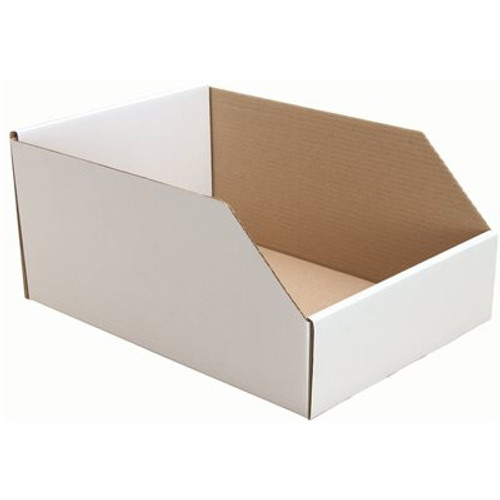 National Brand Alternative 8 in. H x 12 in. W x 18 in. D White Cardboard Cube Storage Bin