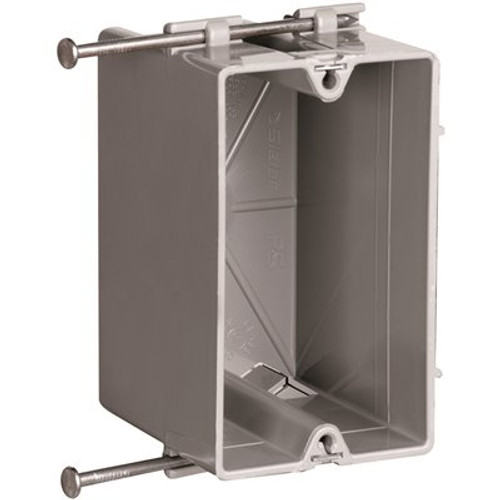 Legrand Pass & Seymour Slater New Work Plastic 1 Gang 18 Cu. In Steel Stud Bracket Box with Threaded Mounting Holes