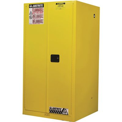 JUSTRITE SAFETY STORAGE CABINET, 45 GALLON, 65 IN. X 43 IN. X 18 IN., MANUAL CLOSE