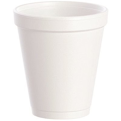 DART J Cup 8 oz. Insulated Foam Cup, White (1000 per Case)