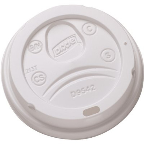 DIXIE Dome Plastic Hot Cup Lids, Large, White, (1,000 Lids per Case)