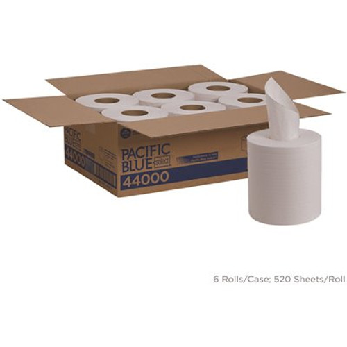 Pacific Blue Select White 2-Ply Center Pull Paper Towel (520-Sheets per Roll, 6-Rolls per Case)