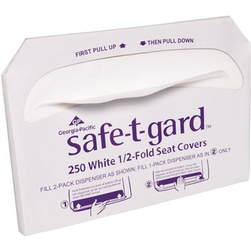 Safe-T-Gard 14.5 in. x 17 in. White Half-Fold Toilet Seat Cover