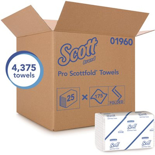 Scott White Old Multi-Fold Paper Towels Absorbency Pockets (25-Packs/Case, 175 Towels/Packs, 4,375 Towels/Case)