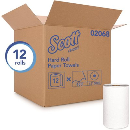 Scott White Hard Roll Paper Towels (400 ft./Roll, 12 Rolls/Case, 4,800 ft./Case)