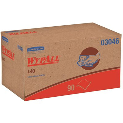 WypAll L40 White Disposable Cleaning and Drying Towels (9 Pop-Up Boxes per Case, 90 Sheets per Box, 810 Sheets Total)
