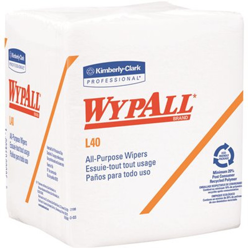 WYPALL L40 Disposable Cleaning Drying Towels Limited Use, White (18-Packs/Case, 56-Sheets/Pack, 1,008-Sheets Total)