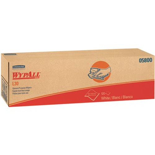 WypAll L30 White Strong and Soft Wipes DRC Towels (100 Sheets/Pop-Up Box, 8 Boxes/Case, 800 Wipes/Case) WypAll L30 White Strong and Soft Wipes DRC Towels (100 Sheets/Pop-Up Box, 8 Boxes/Case, 800 Wipes/Case)